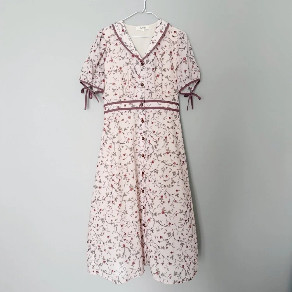 Simple Retro Maxi Dress Cottagecore Feminine
Modest Traditional Large - Picture 2 of 7